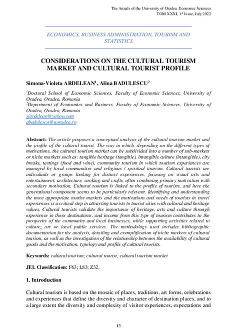 Tourist Considerations