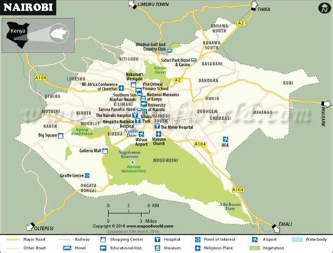 tourist map Nairobi