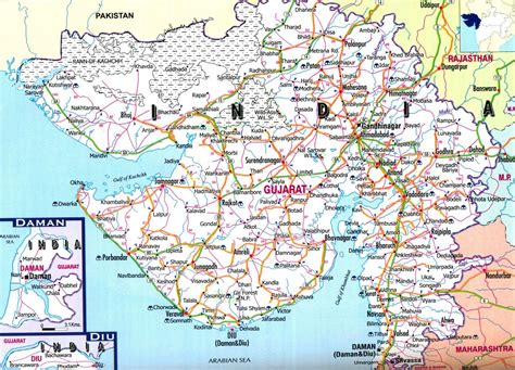 tourist map of gujarat state