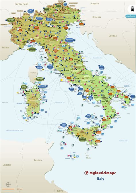 Tourist map of Italy tourist attractions and monuments of Italy