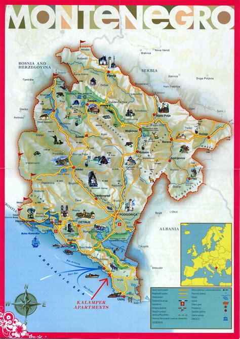 tourist map of montenegro
