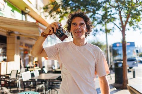 tourist smiling at camera