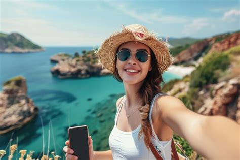 tourists taking selfie