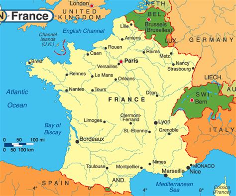 tours france map of france