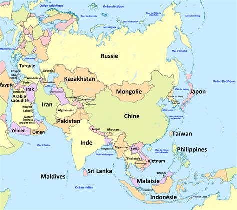 tous les pays asiatiques