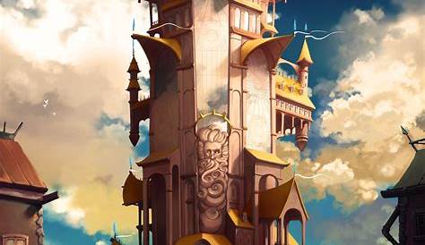 part Silver Tower, part Isengard | Fantasy castle, Fantasy landscape