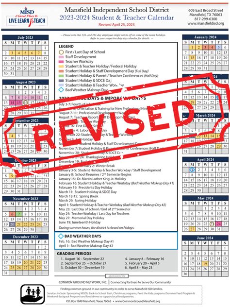 town of mansfield ct school calendar