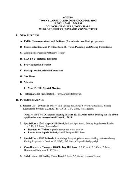 town of windsor agenda and minutes