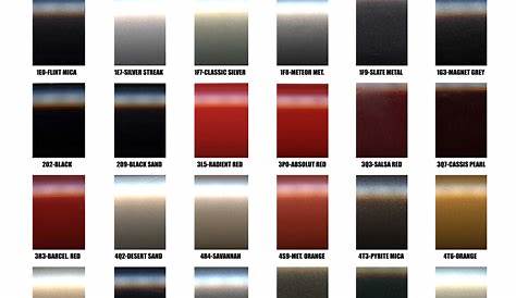 Color Chart For Toyota