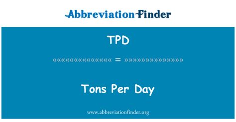 tpd tons per day