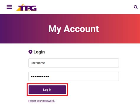 tpg login in