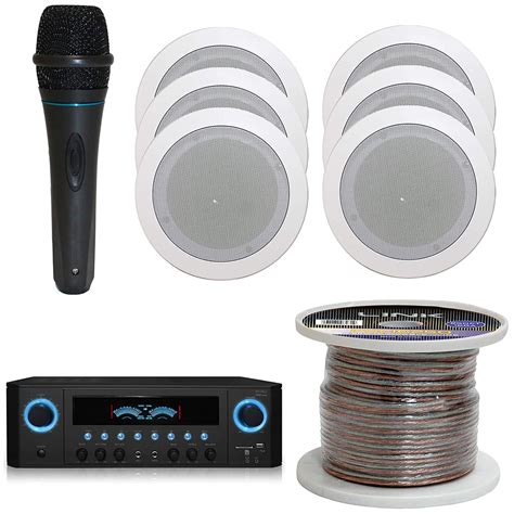 TPro 1000W Bluetooth Receiver w Mic & 3 Pairs of 5.25” Ceiling
