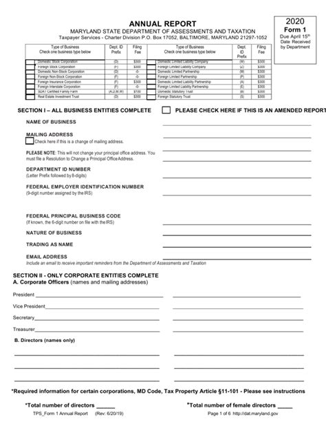 tps form 1 annual report 2022