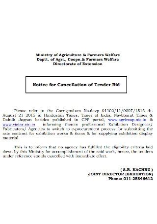 tpsodl tender cancellation