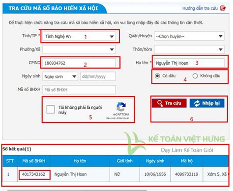 tra cứu số bảo hiểm xã hội