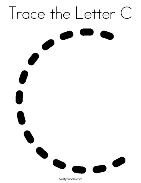 trace the letter c printable template