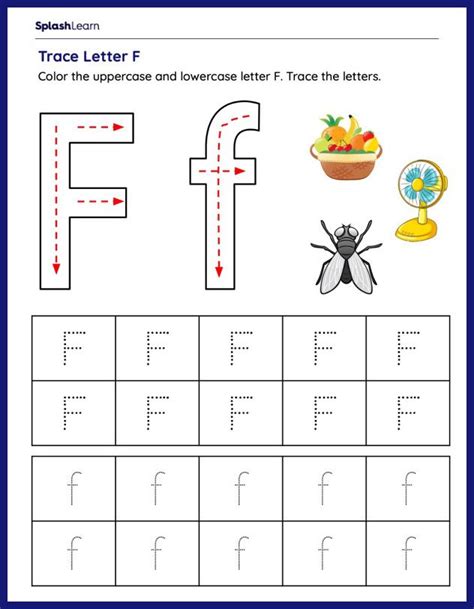 trace the letter f printable template