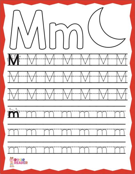 trace the letter m printable template