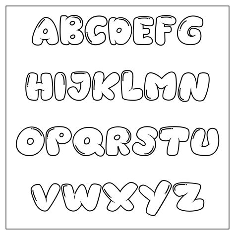 tracing bubble letters template