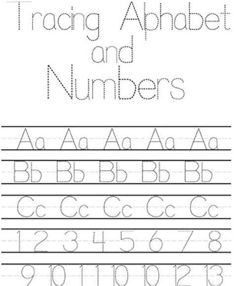 tracing letters numbers