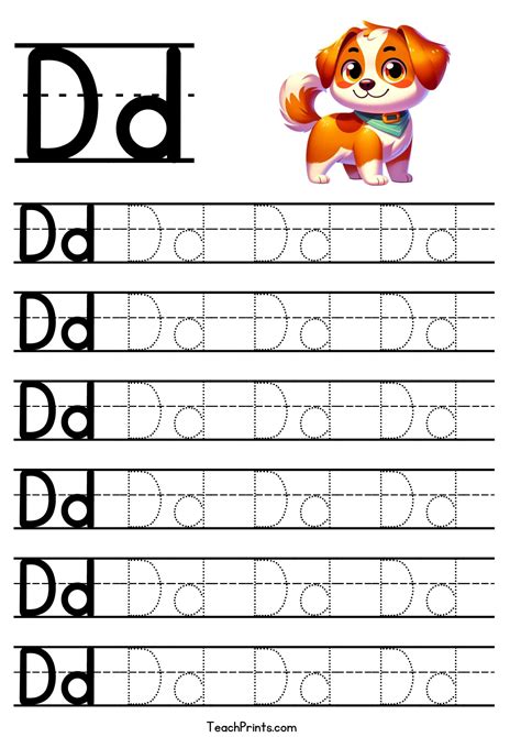 tracing the letter d printable template