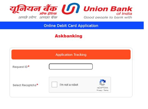 track union bank debit card delivery status