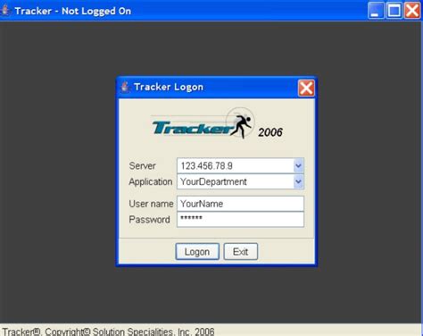 tracker software login