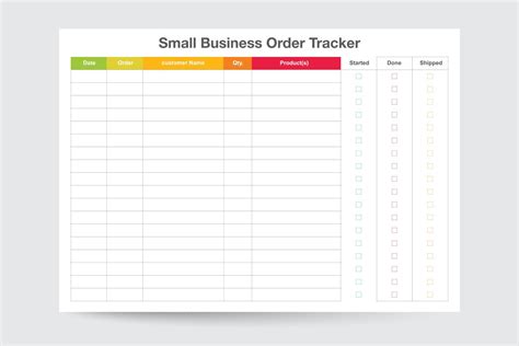 Tracking Business Order Printable