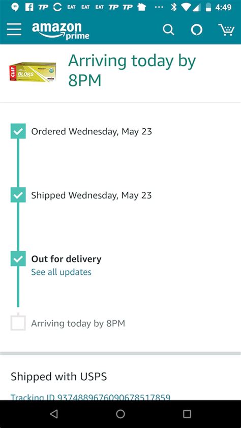 tracking my recent package delivery status