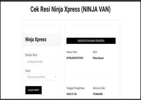 tracking ninja van indonesia