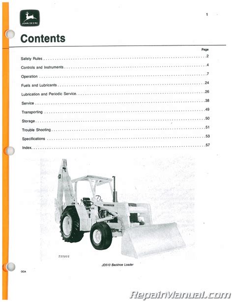 Tractor Loader Backhoe Operators Manual