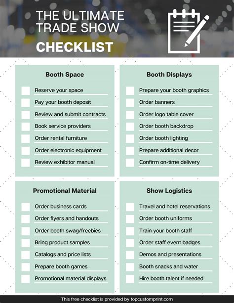 The Ultimate Trade Show Checklist Event marketing, Trade show, Checklist