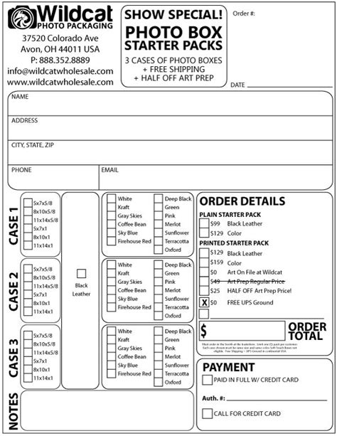 Trade Show Order Form Template