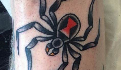 Traditional Black Widow Spider Tattoo Designs Ideas For Men And Women