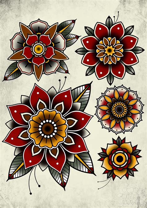 Powerful Traditional Flower Tattoo Design Ideas
