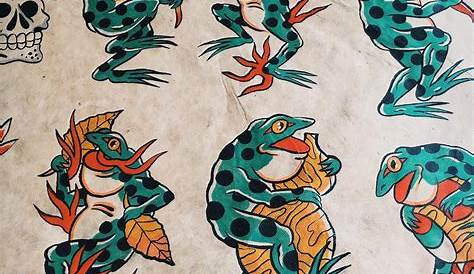 Traditional frog tattoo on the left forearm. Japanese Tattoo Words