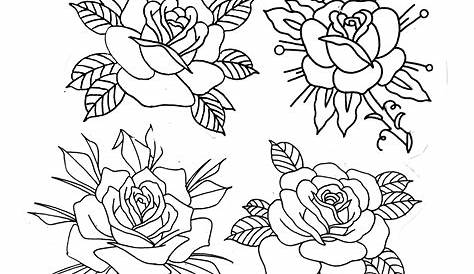 Traditional Black Rose Tattoo Stencil - Best Tattoo Ideas