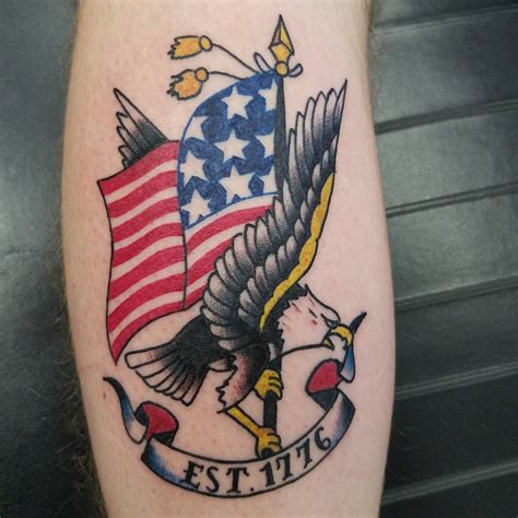 traditional american flag tattoo