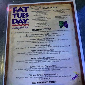 traditional fat tuesday menu
