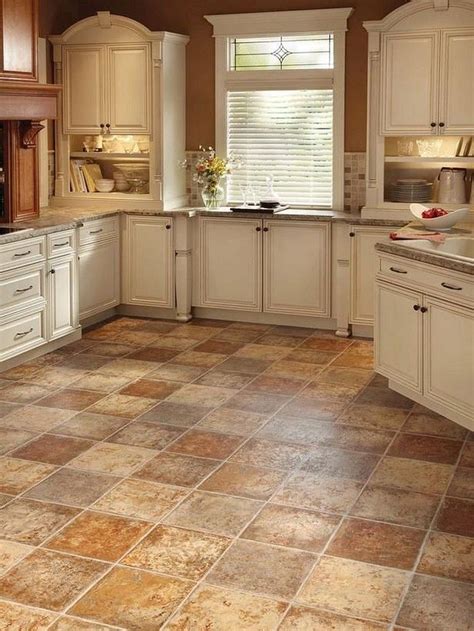 traditional kitchen tile floor