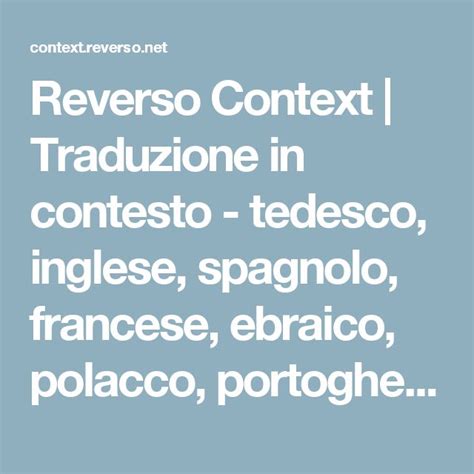 traduzione inglese italiano reverso context