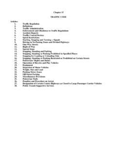 Traffic Code Definitions