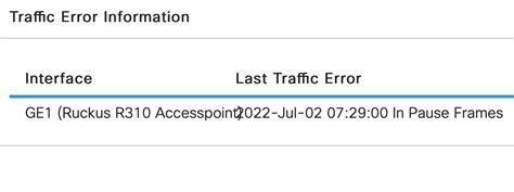Traffic Error Code In Pause Frames