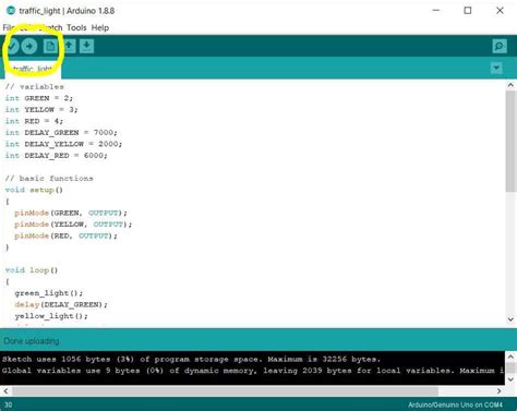 Traffic Light Code In Arduino