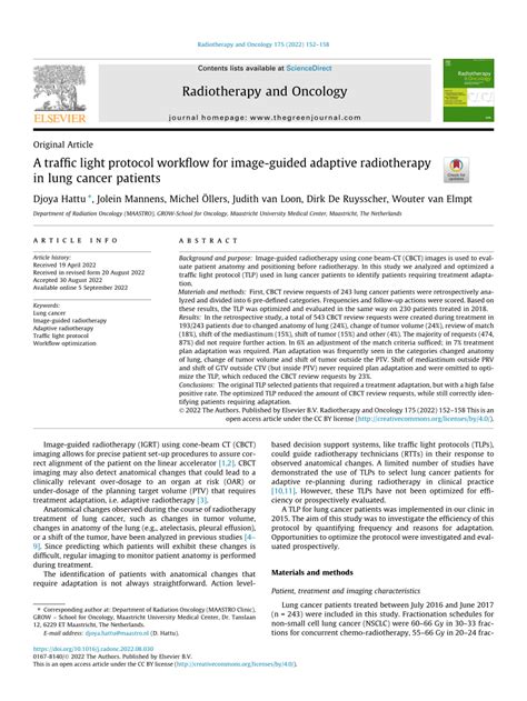 Traffic Light Protocol Radiotherapy