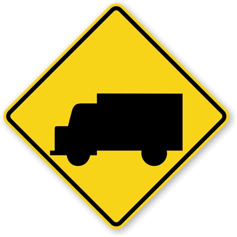traffic sign with a truck