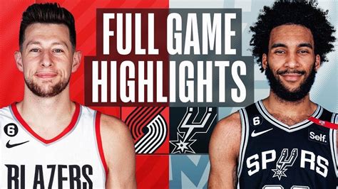 trail blazers vs spurs