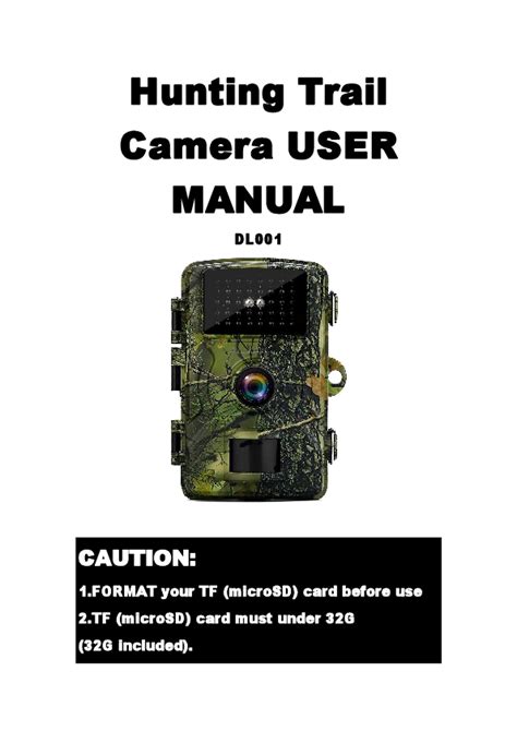 Trail Camera Dl001 Manual