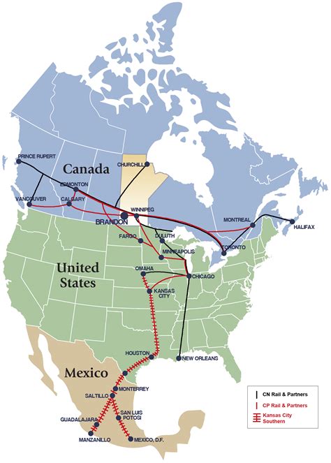 Train Map Usa Canada