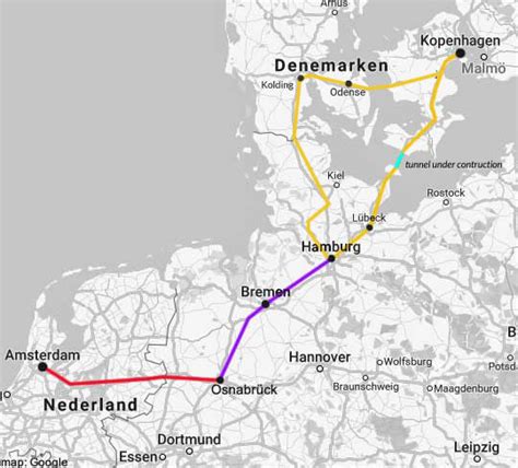 train from amsterdam to copenhagen denmark